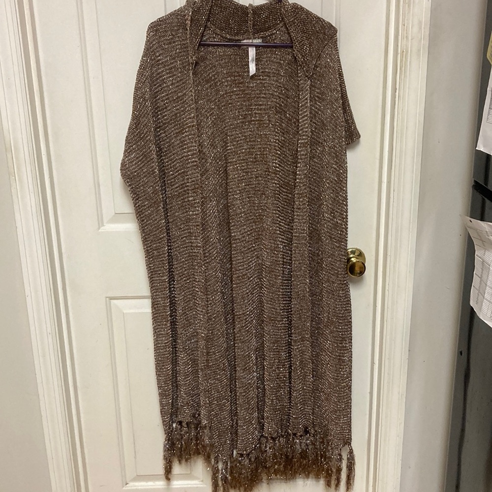 Free people Brownish Knit Sleeveless shawl
